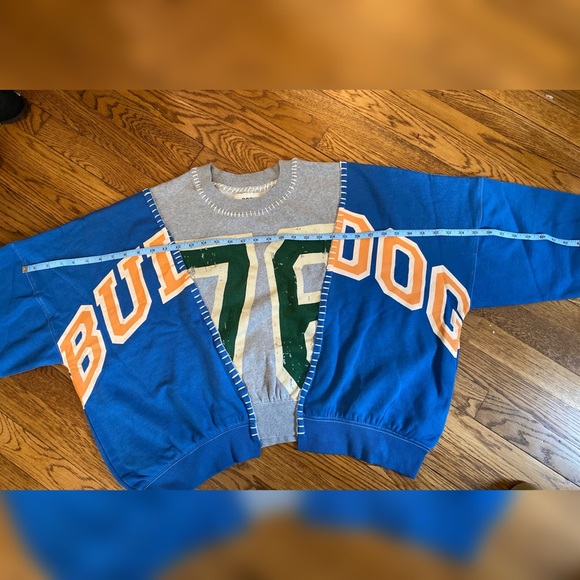 NWT Urban Outfitters BDG Patchwork Bulldog Varsity 76 Sweatshirt | Size L - Picture 11 of 12